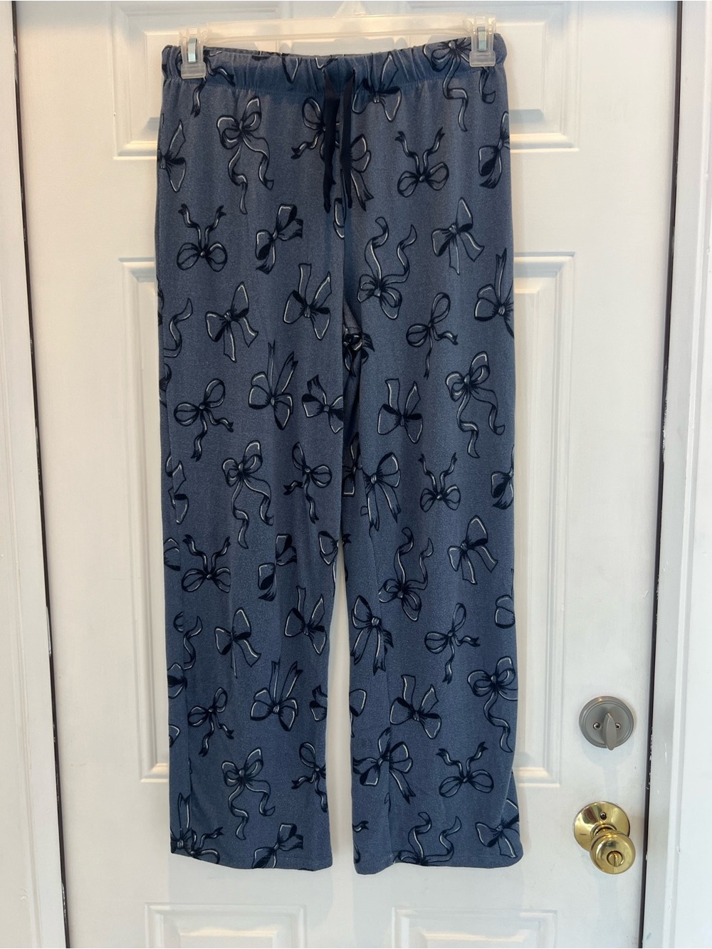 Jaclyn Intimates Sz M Ultra Soft Pajama Pants Straight Leg Blue Knit #972